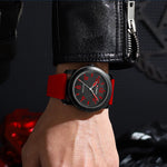 CURREN Moda Simples Relógios Masculinos com Grande Mostrador de Numerais Relógio de Pulso de Quartzo para Cavalheiro de Negócios com Pulseira de Silicone