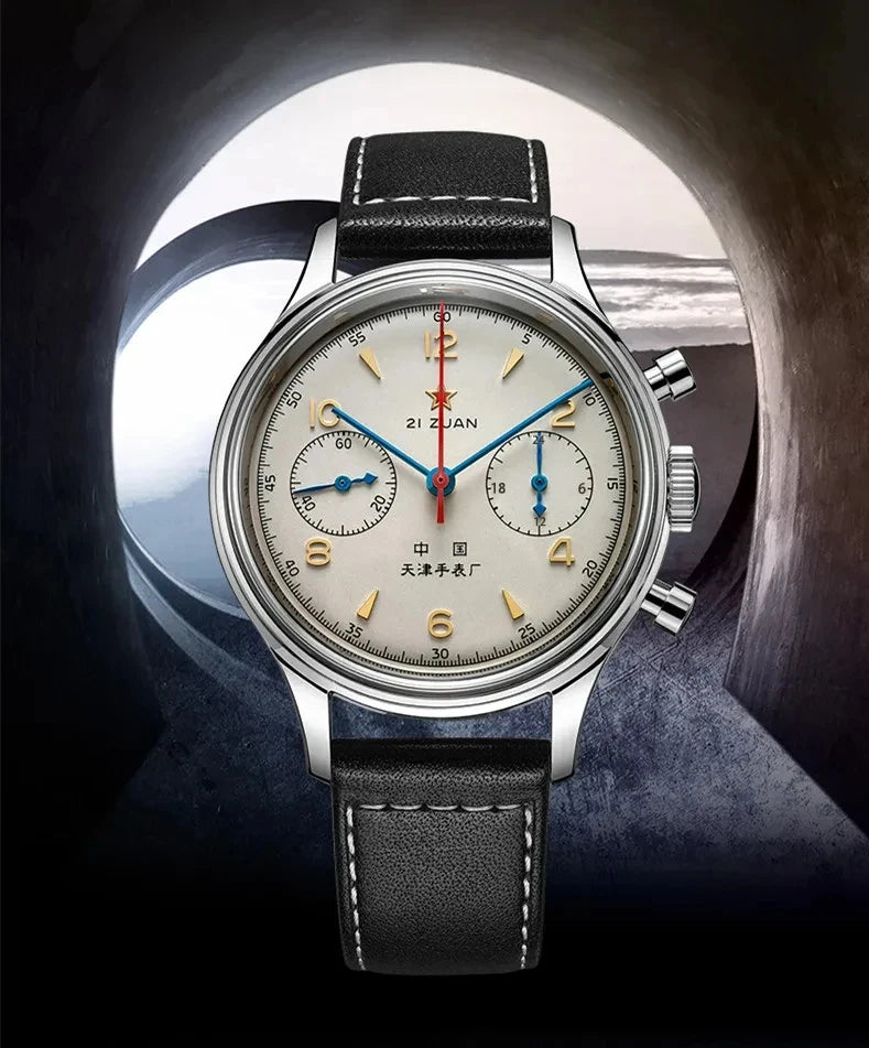 Relógios masculinos 1963 piloto relógio automático 42mm à prova dwaterproof água retro quartzo cronógrafo vestido vintage relógio