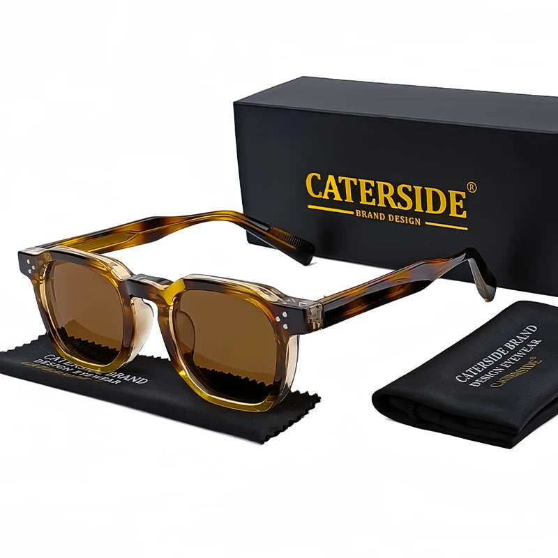 Caterside retro punk masculino óculos de sol pequeno quadro quadrado design personalizado óculos de sol feminino viagem festa negócios festival presente