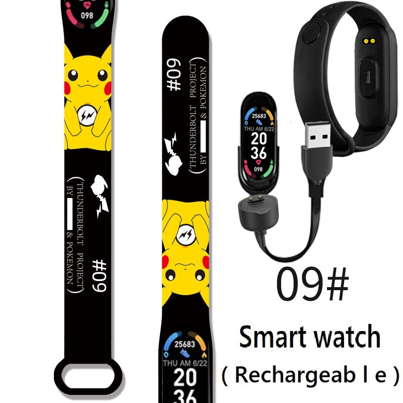 Pikachu Novo Estilo Magnético Bluetooth Relógio Inteligente Esportes Eletrônico Freqüência Cardíaca Pressão Pedômetro Música Monitoramento do Sono Blood Toy