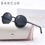 Barrcur retro liga de alumínio magnésio circular feminino polarizado óculos de sol nostálgico punk uv400 masculino óculos de sol high end marca caixa