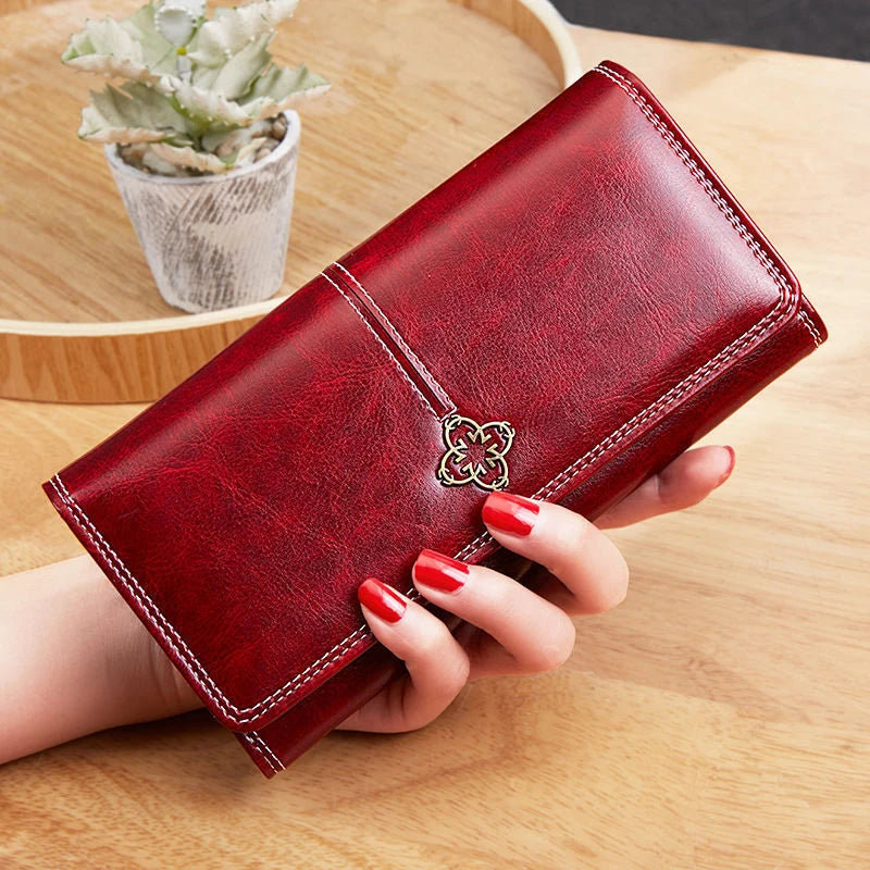 Carteira de couro feminina  Mulher de luxo carteiras longas moda feminina bolsas sacos de dinheiro 2022 bolsas das mulheres bolsa cartões titular
