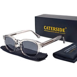 Caterside retro redondo masculino óculos de sol punk ácido propiônico pino templo luxo óculos de sol feminino esportes lazer festa óculos uv400