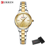Curren relógios femininos moda original relógio de pulso de quartzo para senhoras mostrador romano deslumbrante diamante à prova dwaterproof água luminosa luxo novo
