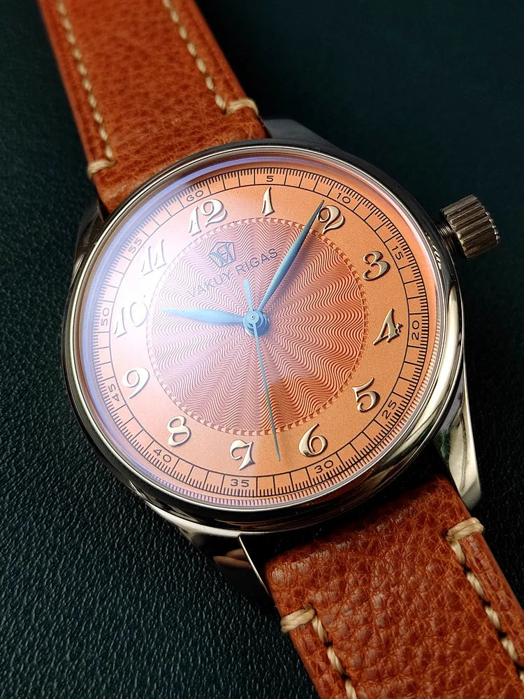 Relógio de pulso mecânico automático masculino, impermeável, calendário luminoso, ponteiro de gás, piloto alemão, NH38A movimento, C1