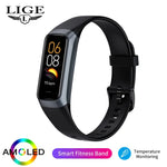 LIGE-Relógio Inteligente Amoled para Homens e Mulheres, Banda Inteligente, Frequência Cardíaca, Sangue, Pulseira Inteligente Impermeável, Rastreador de Fitness Esportivo, 2023