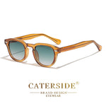 Caterside retro redondo masculino óculos de sol punk ácido propiônico pino templo luxo óculos de sol feminino esportes lazer festa óculos uv400