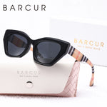 Óculos de sol feminino de alta qualidade da marca BARCUR Irregular PC Design de armação grossa cor criativa Shopping Party Óculos de sol polarizados