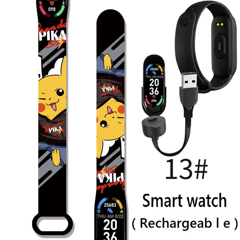 Pikachu Novo Estilo Magnético Bluetooth Relógio Inteligente Esportes Eletrônico Freqüência Cardíaca Pressão Pedômetro Música Monitoramento do Sono Blood Toy
