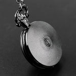 Relógio de bolso requintado de corvo inteligente estilo vintage - movimento de quartzo, mostrador redondo, colar preto exclusivo presente de lembrança para crianças