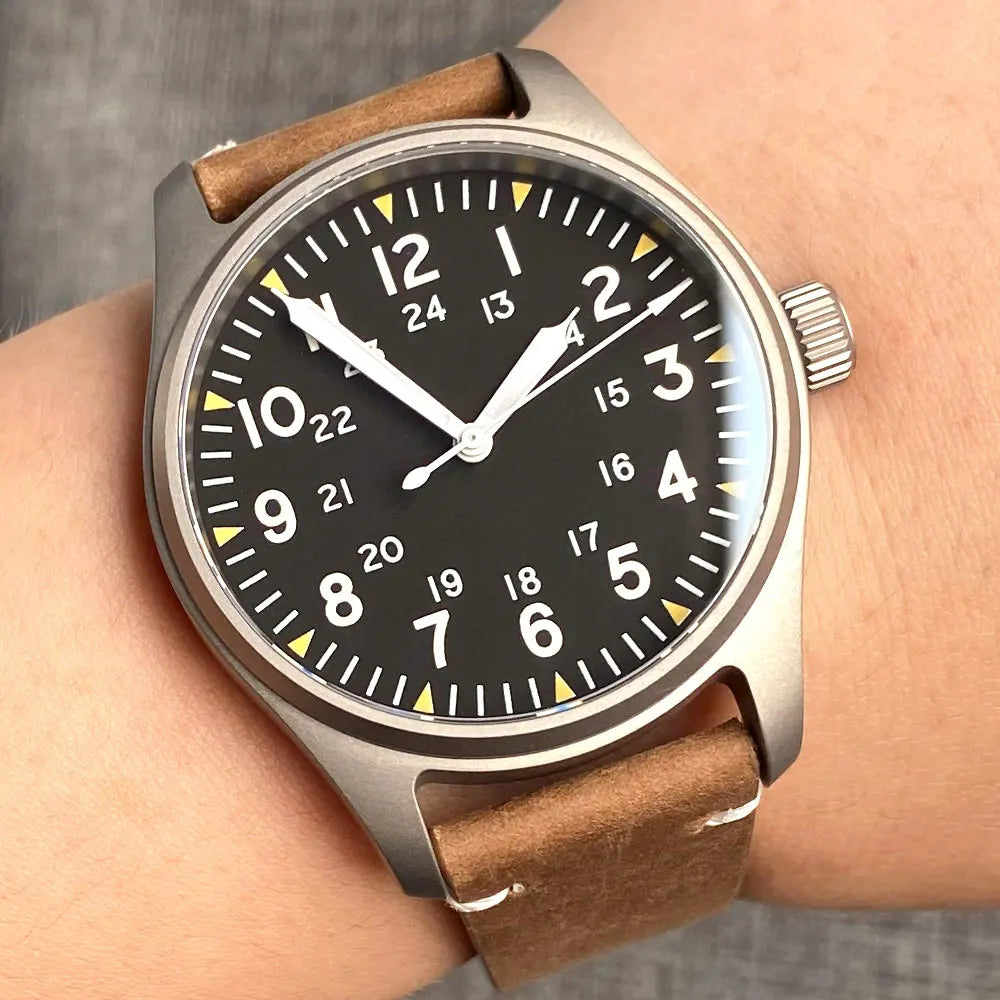 Novo tandorio piloto 39mm relógio de titânio movimento nh35 200m à prova dwaterproof água luminosa mergulho automático relógio masculino vidro safira escovado