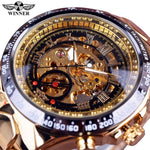 Vencedor mecânico esporte design moldura relógio de moda dos homens relógios topo marca luxo montre homme relógio masculino esqueleto automático