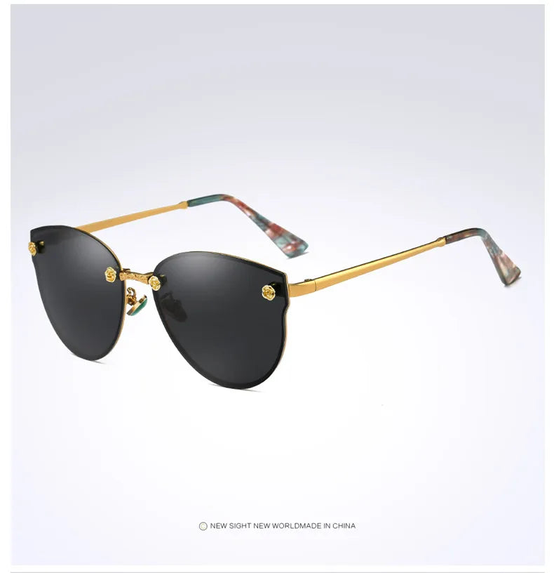 Xsw marca de moda designer feminino óculos de sol polarizados clássico marca designer tons armação metal óculos de sol luxo 382