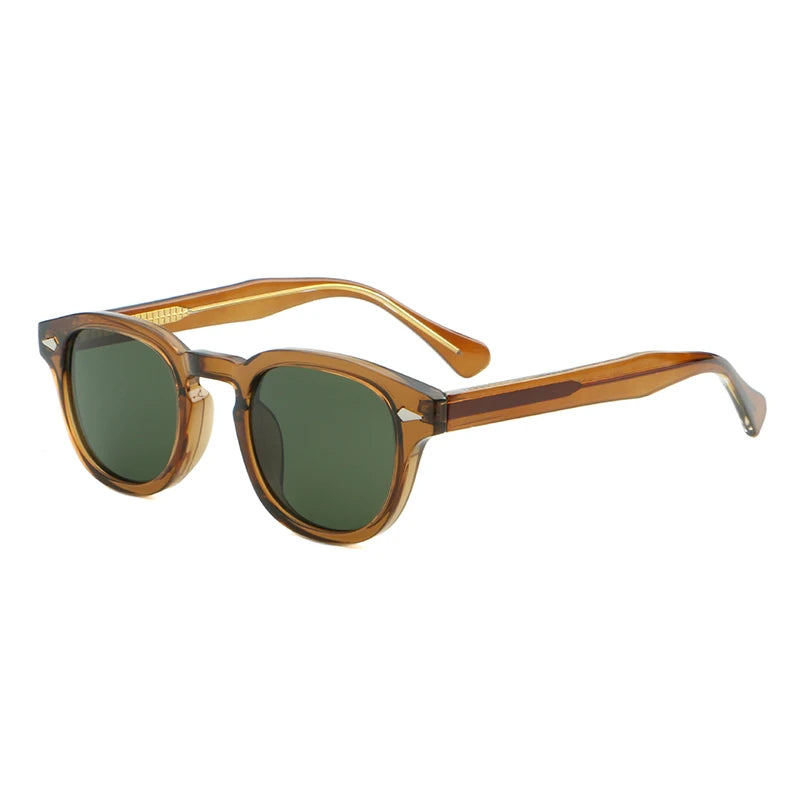 Caterside retro redondo masculino óculos de sol punk ácido propiônico pino templo luxo óculos de sol feminino esportes lazer festa óculos uv400