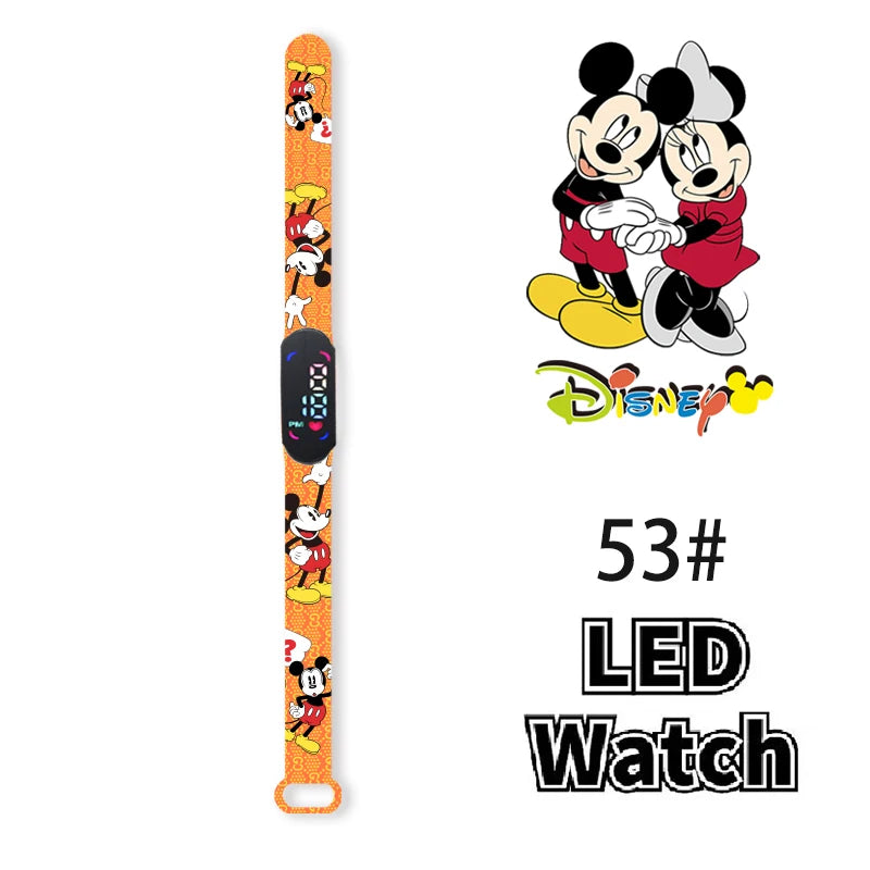 Nova disney mickey minnie led toque relógio donald duckbracelet relógio estudante crianças esportes dos desenhos animados relógio eletrônico presente brinquedo