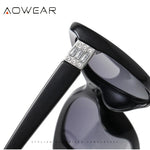 Aowear senhoras vintage óculos de sol feminino polarizado condução lente gradiente óculos de sol de alta qualidade feminino com caso