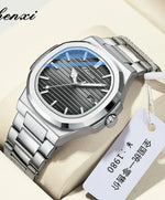 Chenxi 8222 luxo ouro aço inoxidável luminoso casual relógio de negócios para homens moda quartzo relógios pulso à prova dwaterproof água