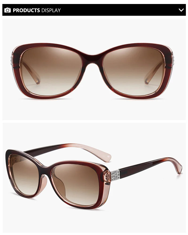 Aowear senhoras vintage óculos de sol feminino polarizado condução lente gradiente óculos de sol de alta qualidade feminino com caso