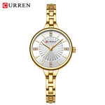 Curren-relógio de quartzo de luxo feminino, relógio pulseira magnética, pulseira esportiva, para mulheres
