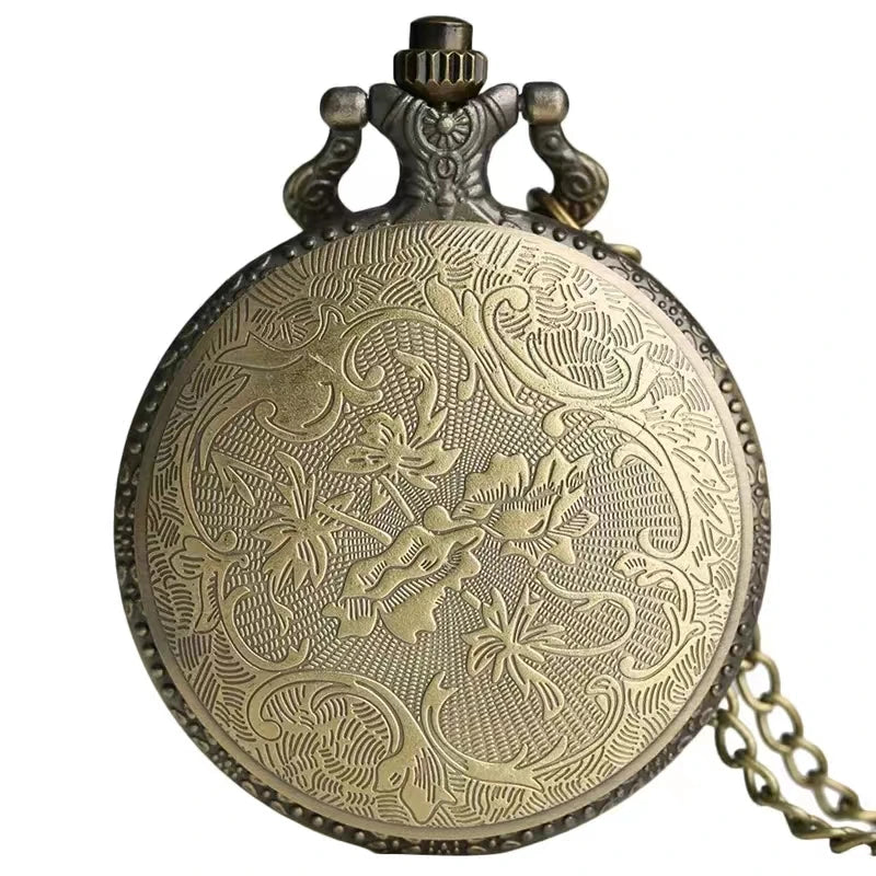 Relógio de bolso de quartzo de desenho animado de pôquer de bronze vintage o melhor presente para crianças, homens e mulheres