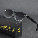 Caterside retro redondo masculino óculos de sol punk ácido propiônico pino templo luxo óculos de sol feminino esportes lazer festa óculos uv400