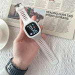 Masculino feminino relógio led digital esportes relógio para crianças meninos meninas quadrado grande dial à prova dwaterproof água silicone relógio de pulso eletrônico masculino