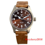 Novo tandorio piloto 39mm relógio de titânio movimento nh35 200m à prova dwaterproof água luminosa mergulho automático relógio masculino vidro safira escovado