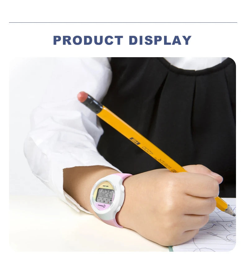 Crianças esporte relógios alarme cronômetro crianças relógio digital para meninos meninas 30m à prova dwaterproof água rosa estudante relógio de pulso eletrônico