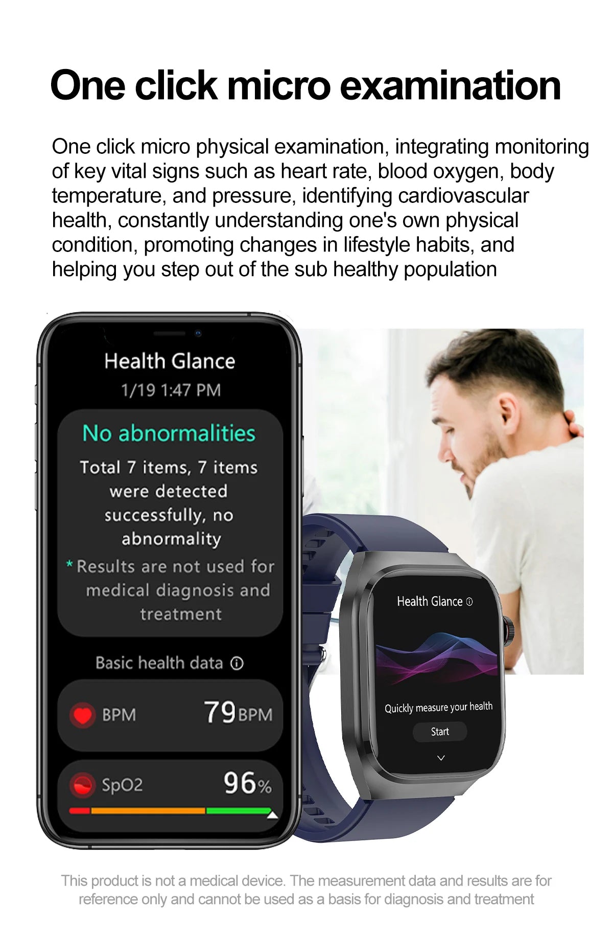 2024 novo grau médico ácido úrico gordura no sangue smartwatch ecg glicose no sangue freqüência cardíaca pressão arterial monitoramento de saúde relógio inteligente