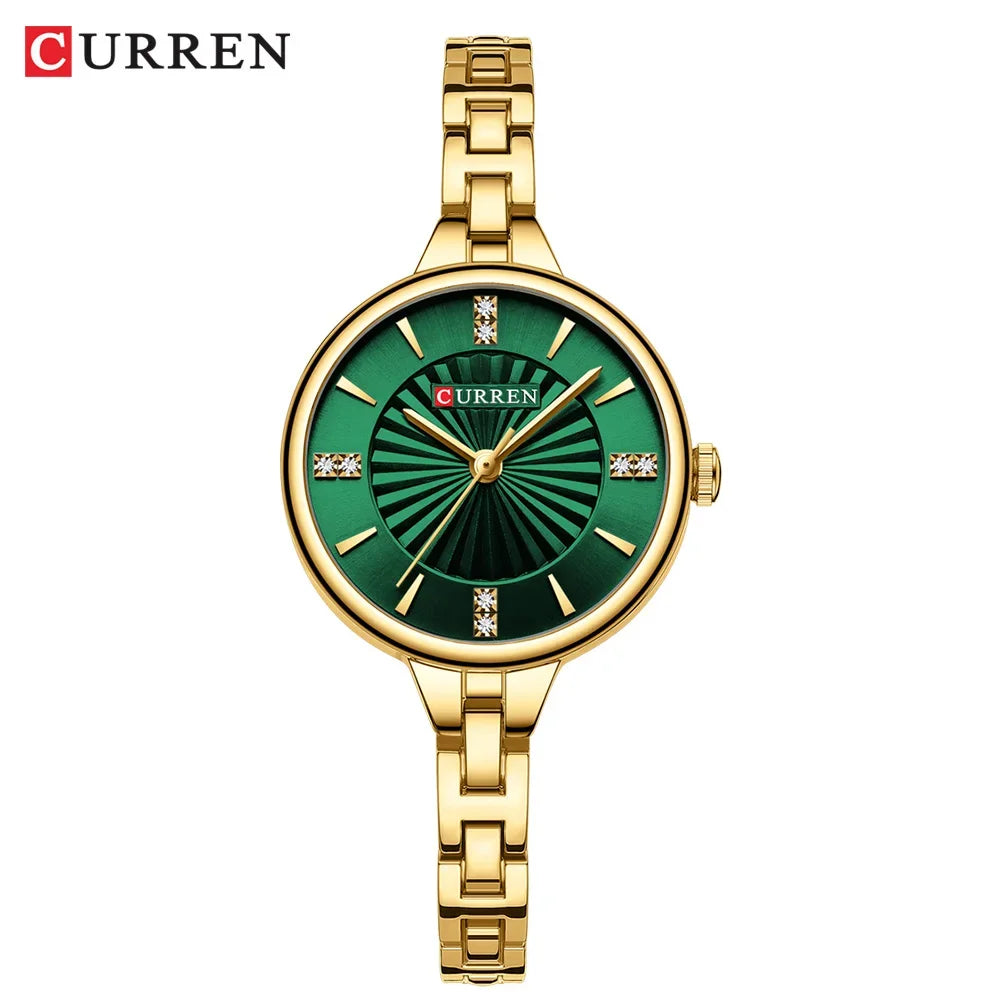 Curren-relógio de quartzo de luxo feminino, relógio pulseira magnética, pulseira esportiva, para mulheres