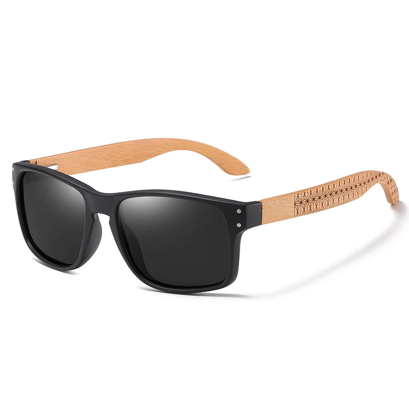 Xsw marca design de madeira de faia artesanal óculos de sol masculino polarizado óculos de sol de condução ao ar livre dobradiça reforçada 5527