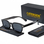 Caterside retro redondo masculino óculos de sol punk ácido propiônico pino templo luxo óculos de sol feminino esportes lazer festa óculos uv400