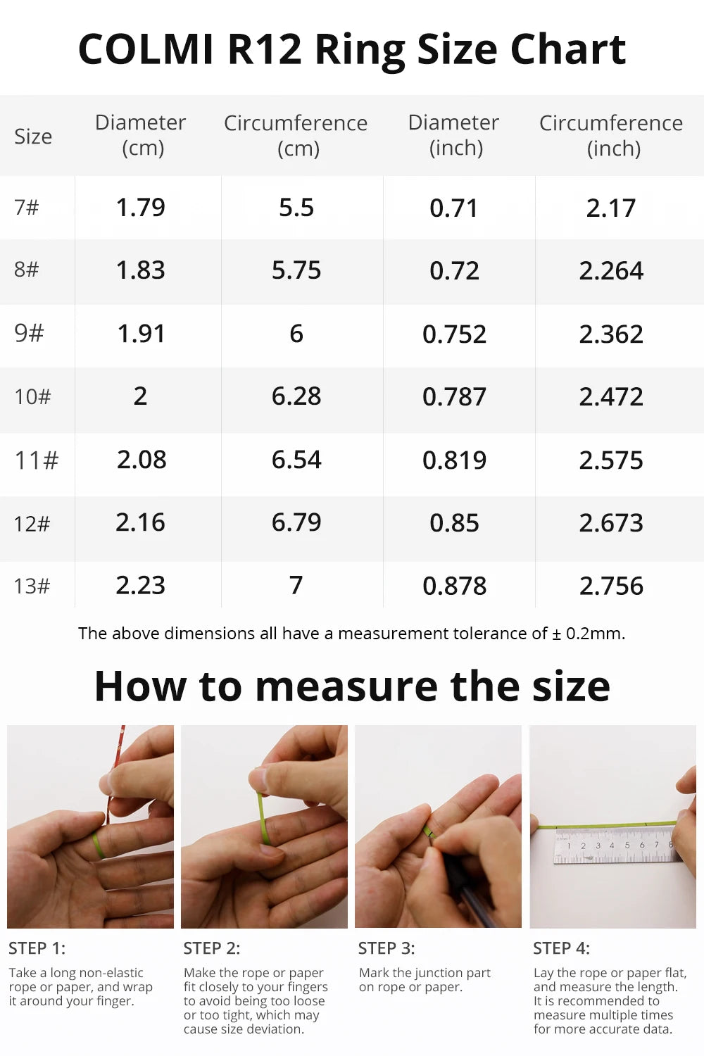 Anel inteligente COLMI R12 com tela sensível ao toque e toque, gerenciador de saúde, carregamento sem fio, 5 ATM à prova d'água para homens e mulheres