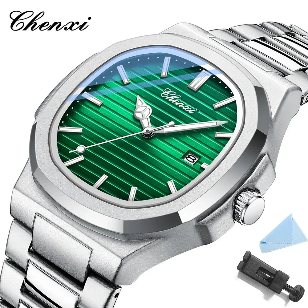 Chenxi 8222 luxo ouro aço inoxidável luminoso casual relógio de negócios para homens moda quartzo relógios pulso à prova dwaterproof água