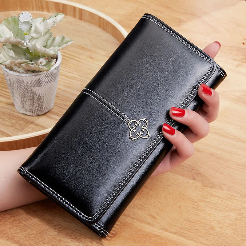 Carteira de couro feminina  Mulher de luxo carteiras longas moda feminina bolsas sacos de dinheiro 2022 bolsas das mulheres bolsa cartões titular
