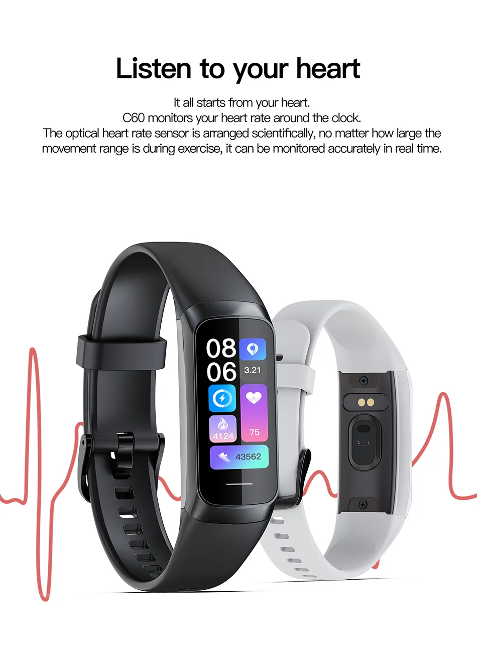 LIGE-Relógio Inteligente Amoled para Homens e Mulheres, Banda Inteligente, Frequência Cardíaca, Sangue, Pulseira Inteligente Impermeável, Rastreador de Fitness Esportivo, 2023