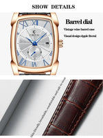 2024 CHENXI 8209 Relógios masculinos pulseira de couro casual luxo quartzo relógios de pulso quadrados à prova d'água