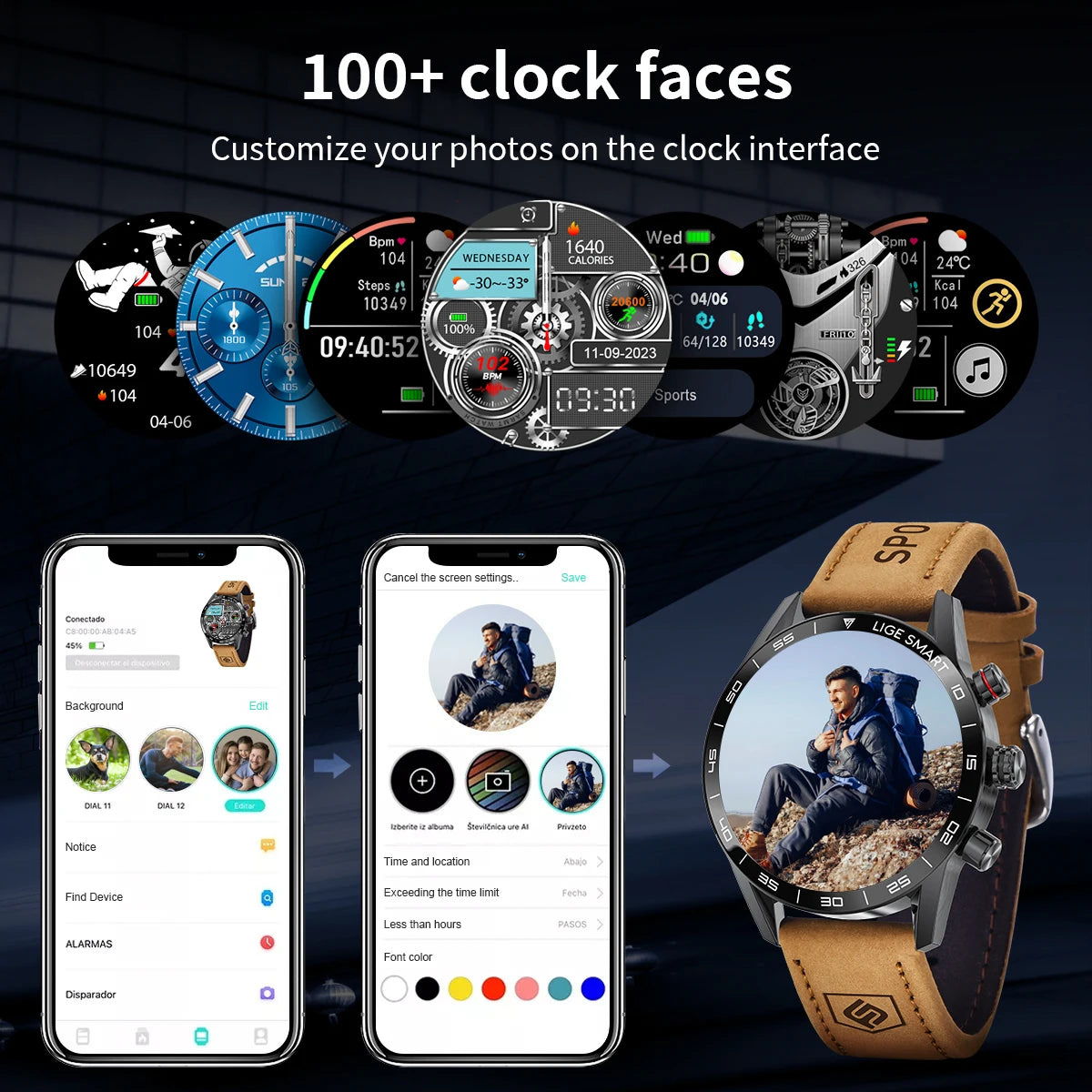 Lige 2024 novo robusto militar gps relógio inteligente masculino amoled tela hd freqüência cardíaca bluetooth chamada à prova dwaterproof água ao ar livre smartwatch