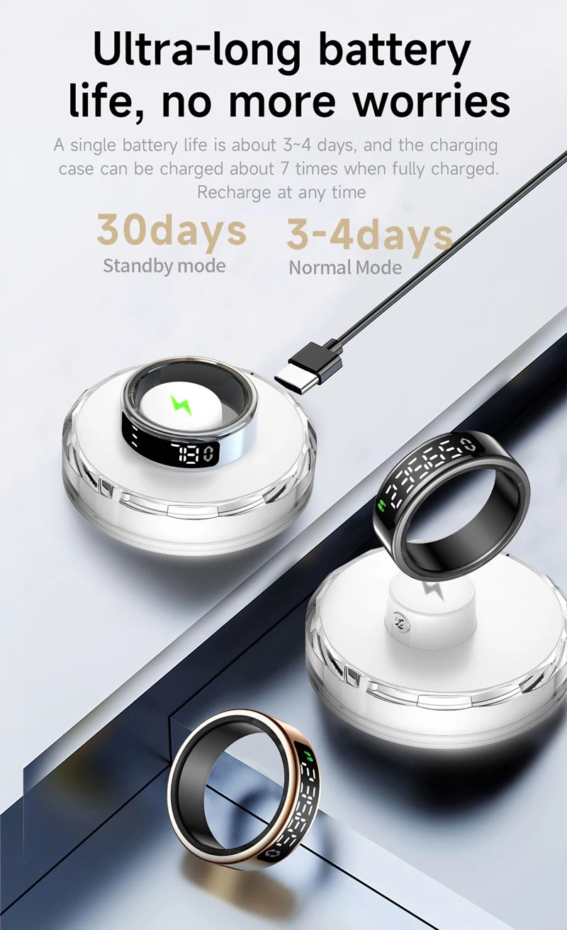 Xiaomi anel inteligente tela de exibição toque monitor saúde gesto furto vídeo/escova tiktok 5atm à prova dwaterproof água smartring para homens