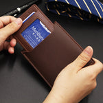 Moda Masculina  Carteira de couro do plutônio curto titular do cartão bolsa para homens designer luxo billfold masculino portátil pequeno titular do cartão carteiras