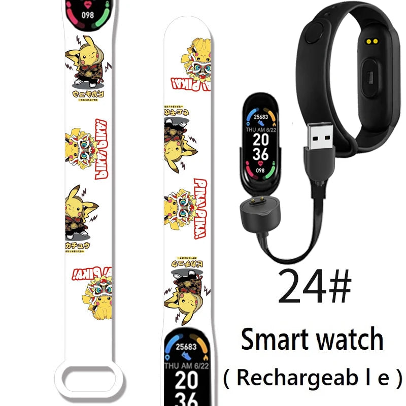 Pikachu Novo Estilo Magnético Bluetooth Relógio Inteligente Esportes Eletrônico Freqüência Cardíaca Pressão Pedômetro Música Monitoramento do Sono Blood Toy