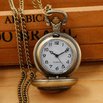 Requintado relógio de bolso de moto vintage relógio criativo com corrente de colar retro bronze cowboy masculino relogio melhor presente