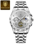 Poedagar luxo homem relógio de pulso cronógrafo à prova dwaterproof água luminosa relógio masculino aço inoxidável alta qualidade esporte relógios quartzo
