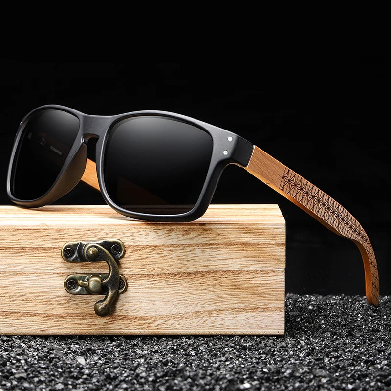Xsw marca design de madeira de faia artesanal óculos de sol masculino polarizado óculos de sol de condução ao ar livre dobradiça reforçada 5527