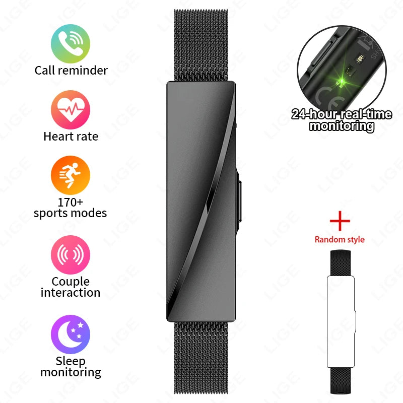Lige nova senhora pulseira inteligente para presentes em tempo real monitoramento de freqüência cardíaca sono à prova dwaterproof água multi-esporte modo casal pulseira saúde