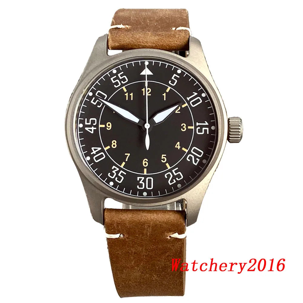 Novo tandorio piloto 39mm relógio de titânio movimento nh35 200m à prova dwaterproof água luminosa mergulho automático relógio masculino vidro safira escovado