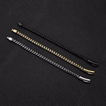 MKENDN Locomotiva Homens Punk Rock Pulseira de corrente de bicicleta 18k banhado a ouro botão magnético de aço inoxidável joias masculinas presentes