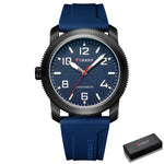CURREN Moda Simples Relógios Masculinos com Grande Mostrador de Numerais Relógio de Pulso de Quartzo para Cavalheiro de Negócios com Pulseira de Silicone
