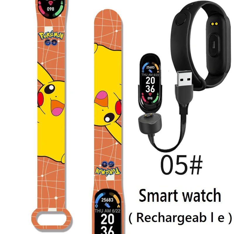 Pikachu Novo Estilo Magnético Bluetooth Relógio Inteligente Esportes Eletrônico Freqüência Cardíaca Pressão Pedômetro Música Monitoramento do Sono Blood Toy
