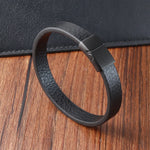 Moda trançado corda wrap preto pulseiras de couro para homens estilo clássico pulseira de aço inoxidável casal charme jóias presentes